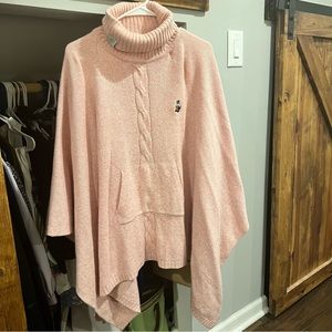 Pink oversize turtleneck sweater